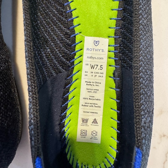 Rothy’s The Point Flat Blue Night Metallic 7.5 Retired - Picture 9 of 14